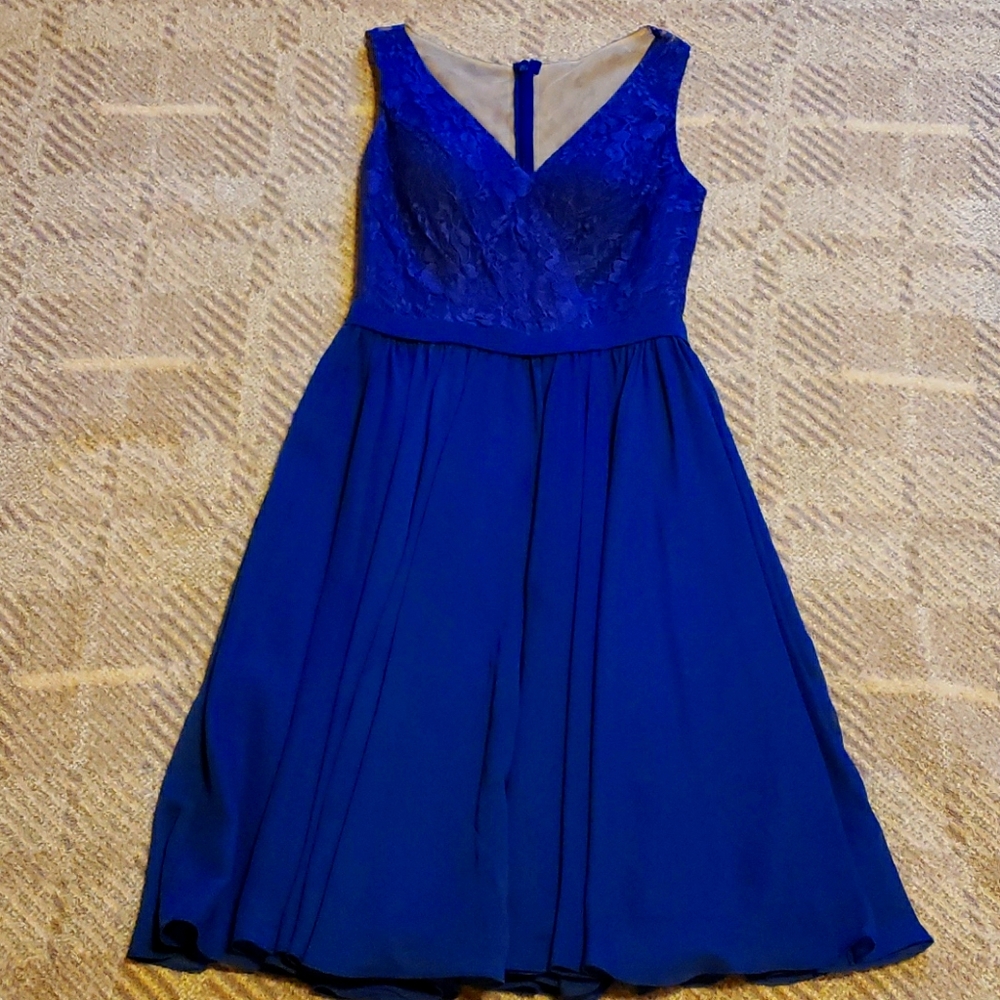 JJ's House knee length bridesmaid dress royal blue